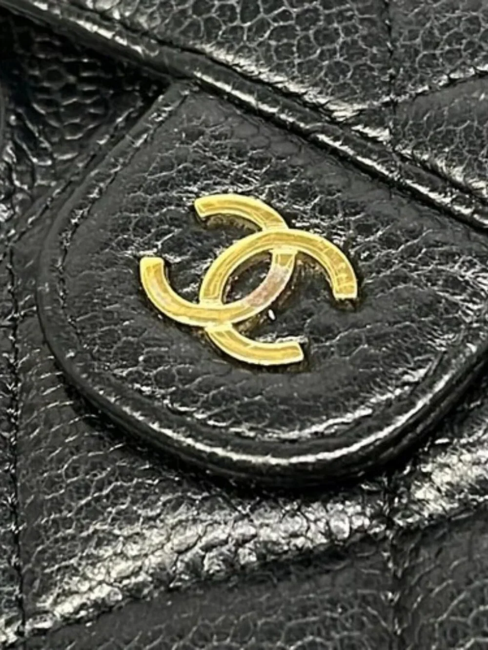 CHANEL Matelasse Black Calfskin Accessory Case Gold hardware